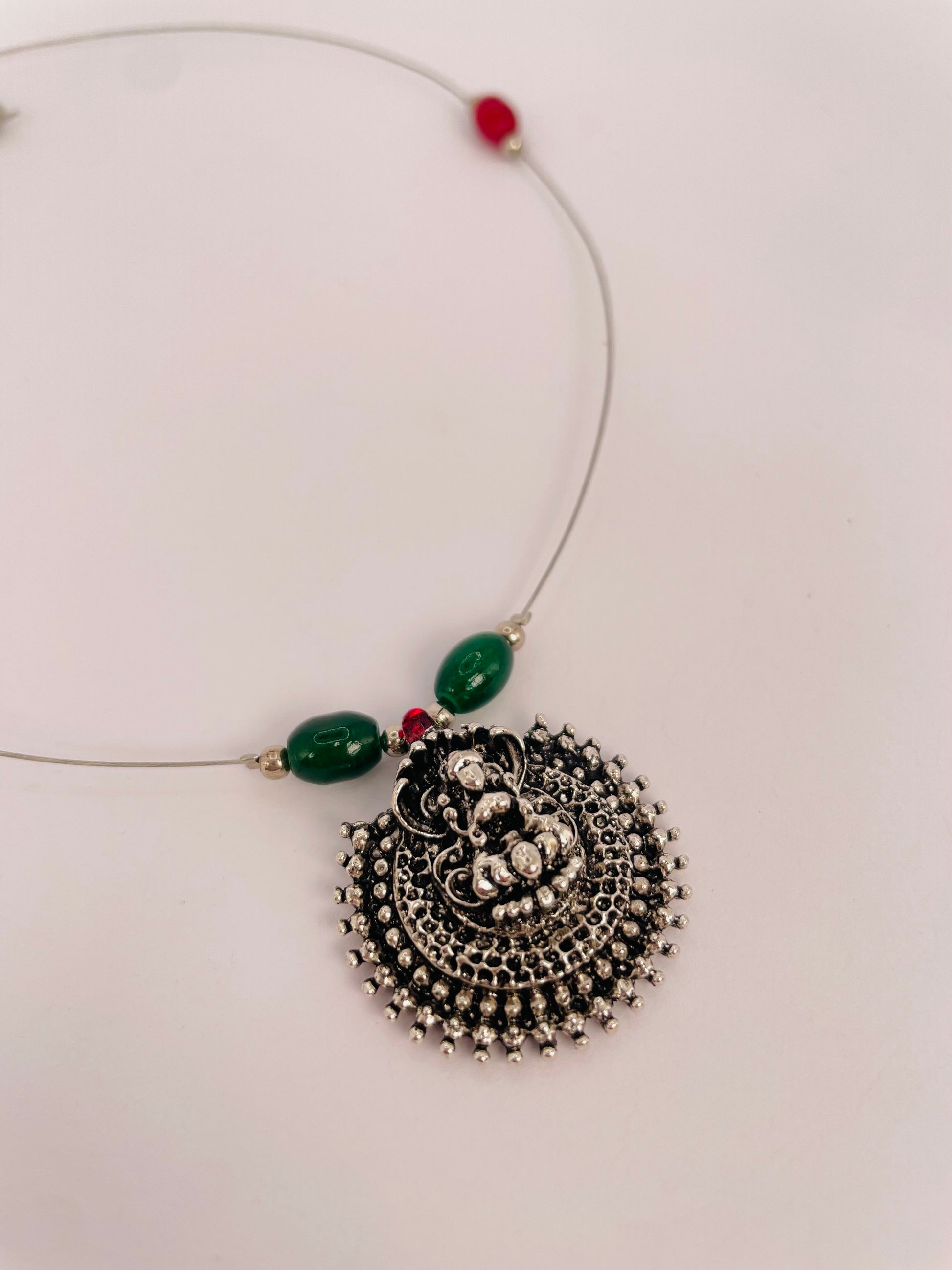 devi-aura-oxidized-goddess-invisible-chain-necklace-set