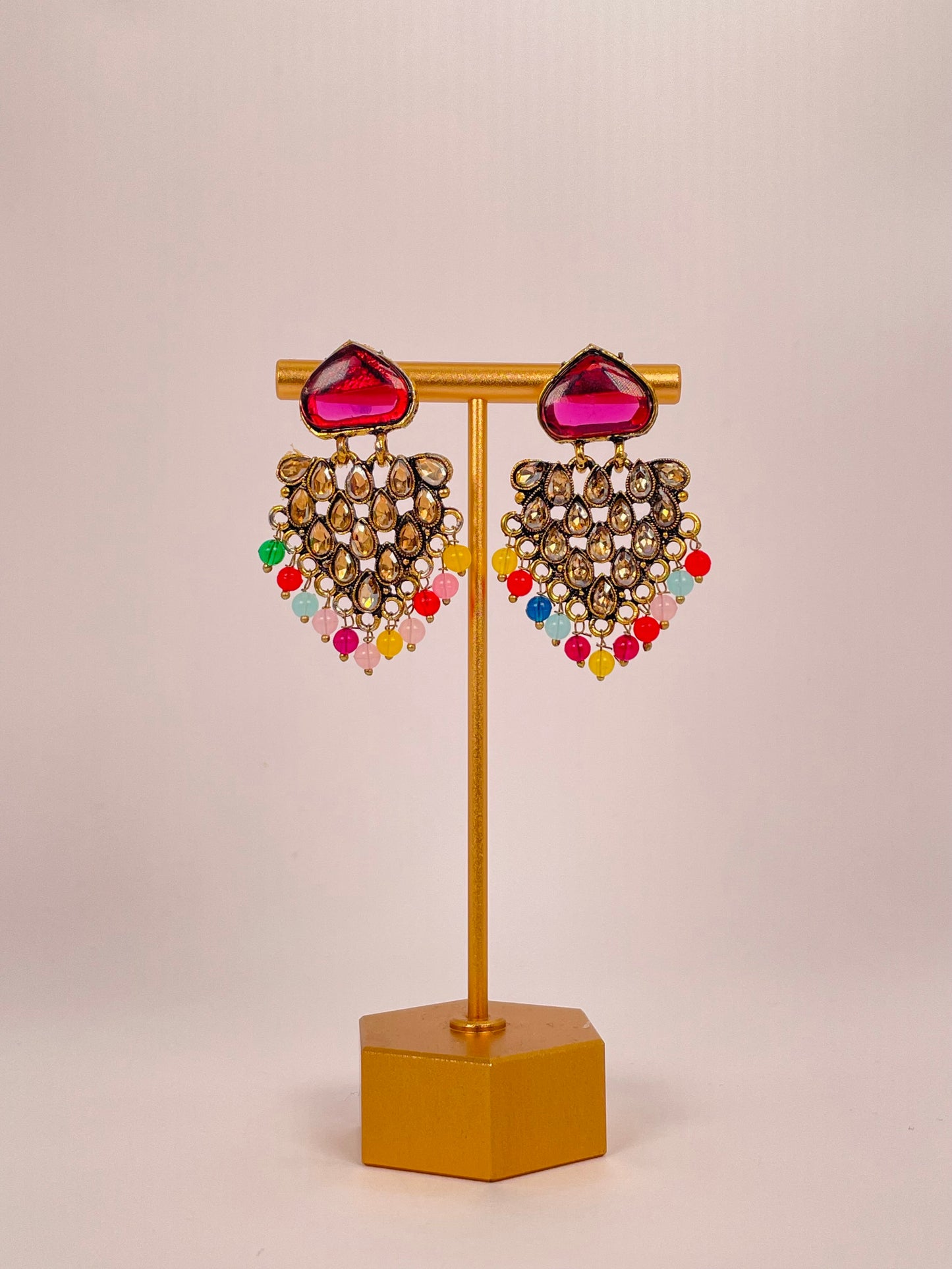 Tia Earth - Multicolor Brown Stone Earring