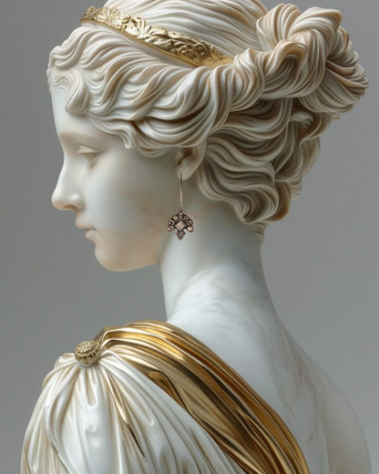 Crista - White Stone Hanging Earring