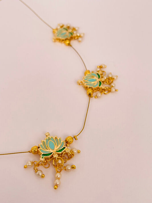 nyra-lotus-teal-lotus-invisible-chain-necklace-set