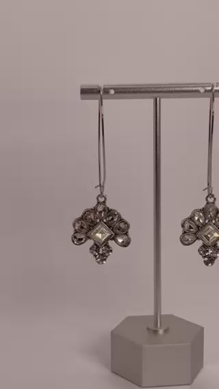 Crista - White Stone Hanging Earring