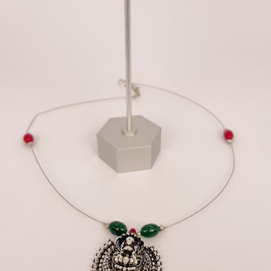 devi-aura-oxidized-goddess-invisible-chain-necklace-set