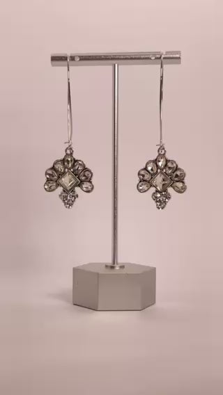 Crista - White Stone Hanging Earring