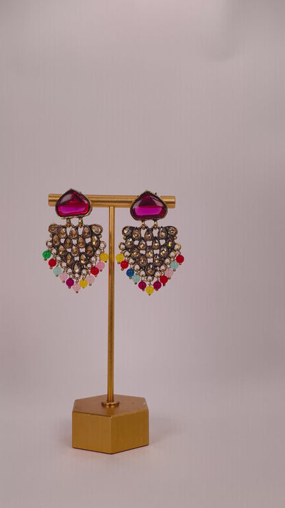 Tia Earth - Multicolor Brown Stone Earring